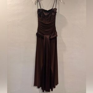 Chic Strapless Brown Dress